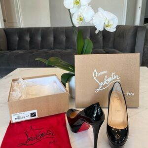 Christian Louboutin Black Patent Platform Shoes